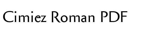 Cimiez Roman PDF font preview