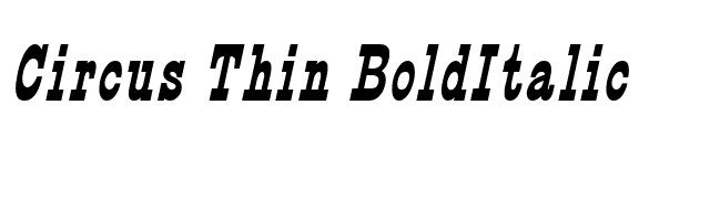 Circus Thin BoldItalic font preview