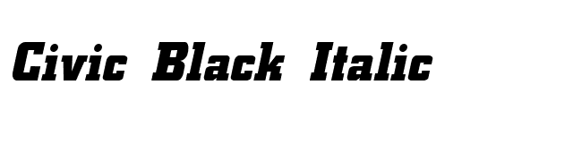 Civic Black Italic font preview