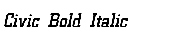 Civic Bold Italic font preview