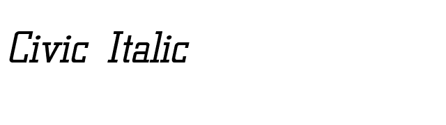 Civic Italic font preview