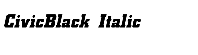 CivicBlack Italic font preview