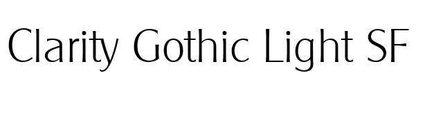 Clarity Gothic Light SF font preview