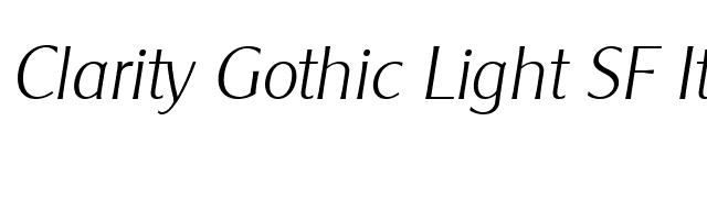 Clarity Gothic Light SF Italic font preview