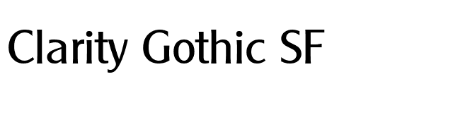 Clarity Gothic SF font preview