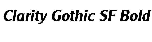 Clarity Gothic SF Bold Italic font preview