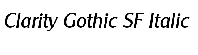 Clarity Gothic SF Italic font preview