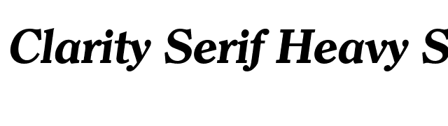 Clarity Serif Heavy SF Bold Italic font preview