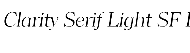 Clarity Serif Light SF Italic font preview