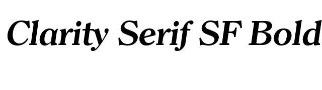 Clarity Serif SF Bold Italic font preview