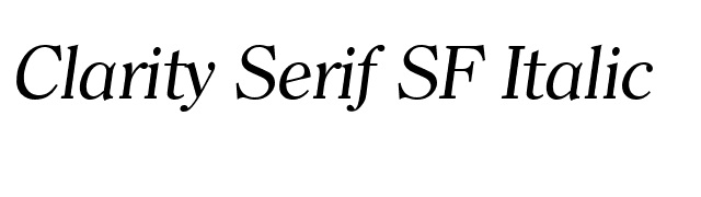 Clarity Serif SF Italic font preview