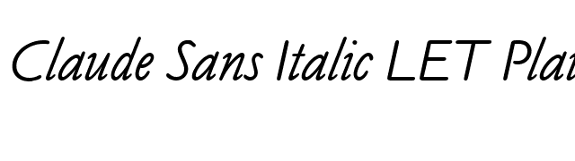 Claude Sans Italic LET Plain1.0 font preview