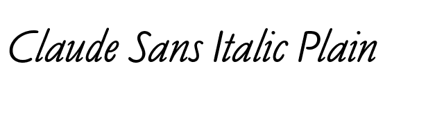 Claude Sans Italic Plain font preview