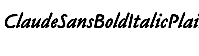 ClaudeSansBoldItalicPlain font preview