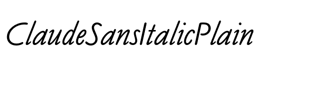 ClaudeSansItalicPlain font preview