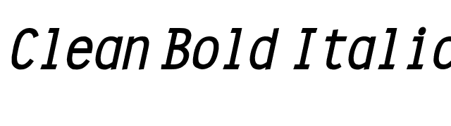 Clean Bold Italic font preview