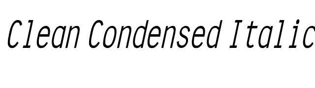 Clean Condensed Italic font preview