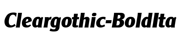 Cleargothic-BoldIta font preview