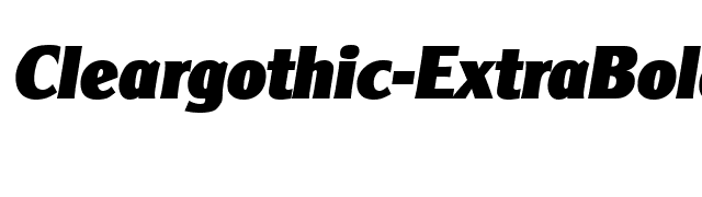 Cleargothic-ExtraBoldIta font preview