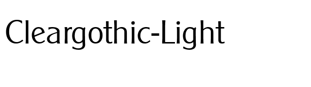 Cleargothic-Light font preview