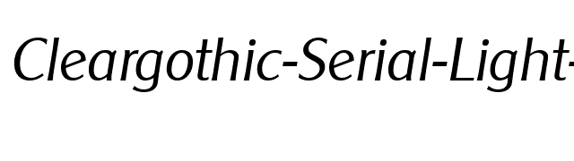 Cleargothic-Serial-Light-RegularItalic font preview