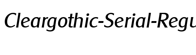 Cleargothic-Serial-RegularItalic font preview