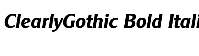 ClearlyGothic Bold Italic font preview