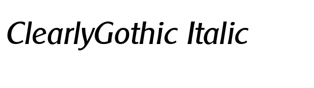 ClearlyGothic Italic font preview