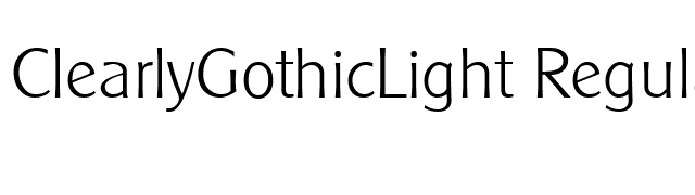 ClearlyGothicLight Regular font preview