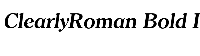 ClearlyRoman Bold Italic font preview