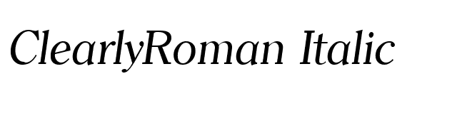 ClearlyRoman Italic font preview