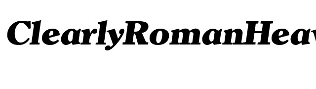 ClearlyRomanHeavy Italic font preview