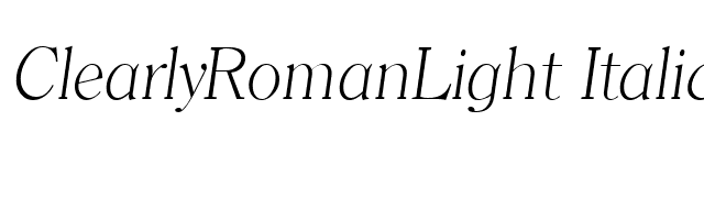 ClearlyRomanLight Italic font preview