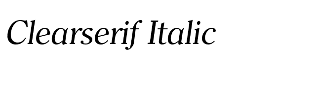 Clearserif Italic font preview