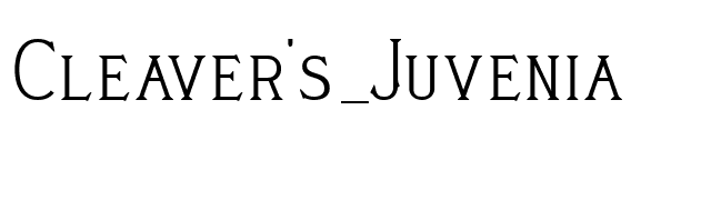 Cleaver's_Juvenia font preview