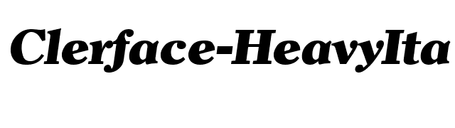 Clerface-HeavyIta font preview