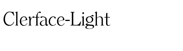 Clerface-Light font preview