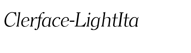 Clerface-LightIta font preview