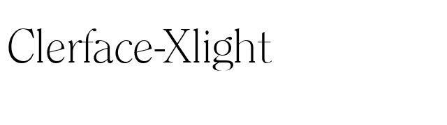 Clerface-Xlight font preview