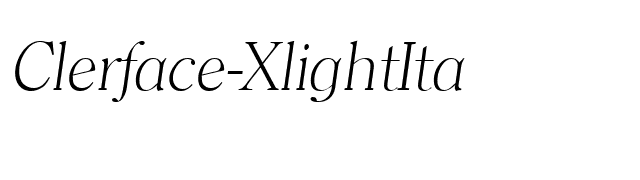 Clerface-XlightIta font preview