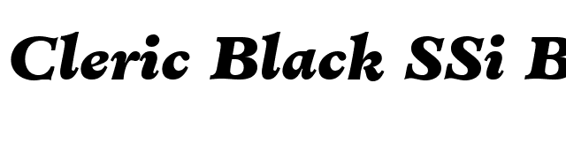 Cleric Black SSi Black Italic font preview