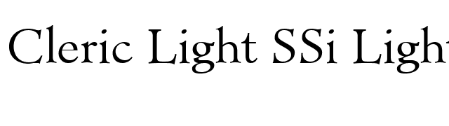 Cleric Light SSi Light font preview