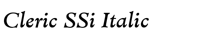 Cleric SSi Italic font preview