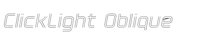 ClickLight Oblique font preview