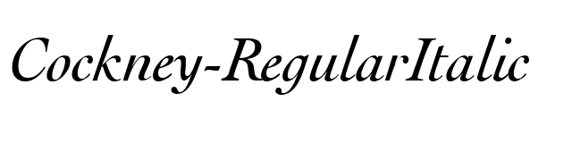 Cockney-RegularItalic font preview