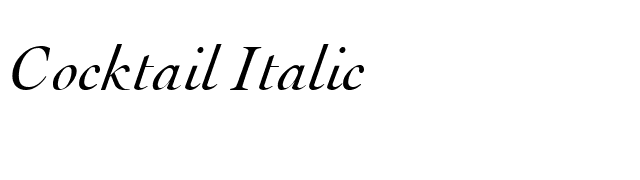 Cocktail Italic font preview