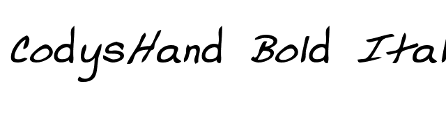 CodysHand Bold Italic font preview