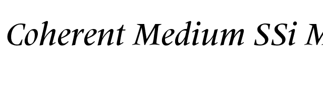 Coherent Medium SSi Medium Italic font preview