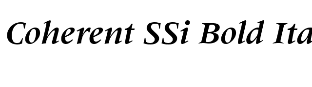 Coherent SSi Bold Italic font preview