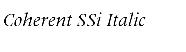 Coherent SSi Italic font preview